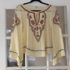 Free People Women’s Top with Split Bell Sleeve